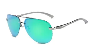 Rimless Turquoise Aviator Sunglasses for Men - Classy and Stylish