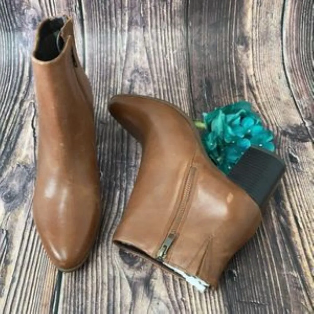 Rockport Camdyn Brown Leather Wide Bootie 9.5W