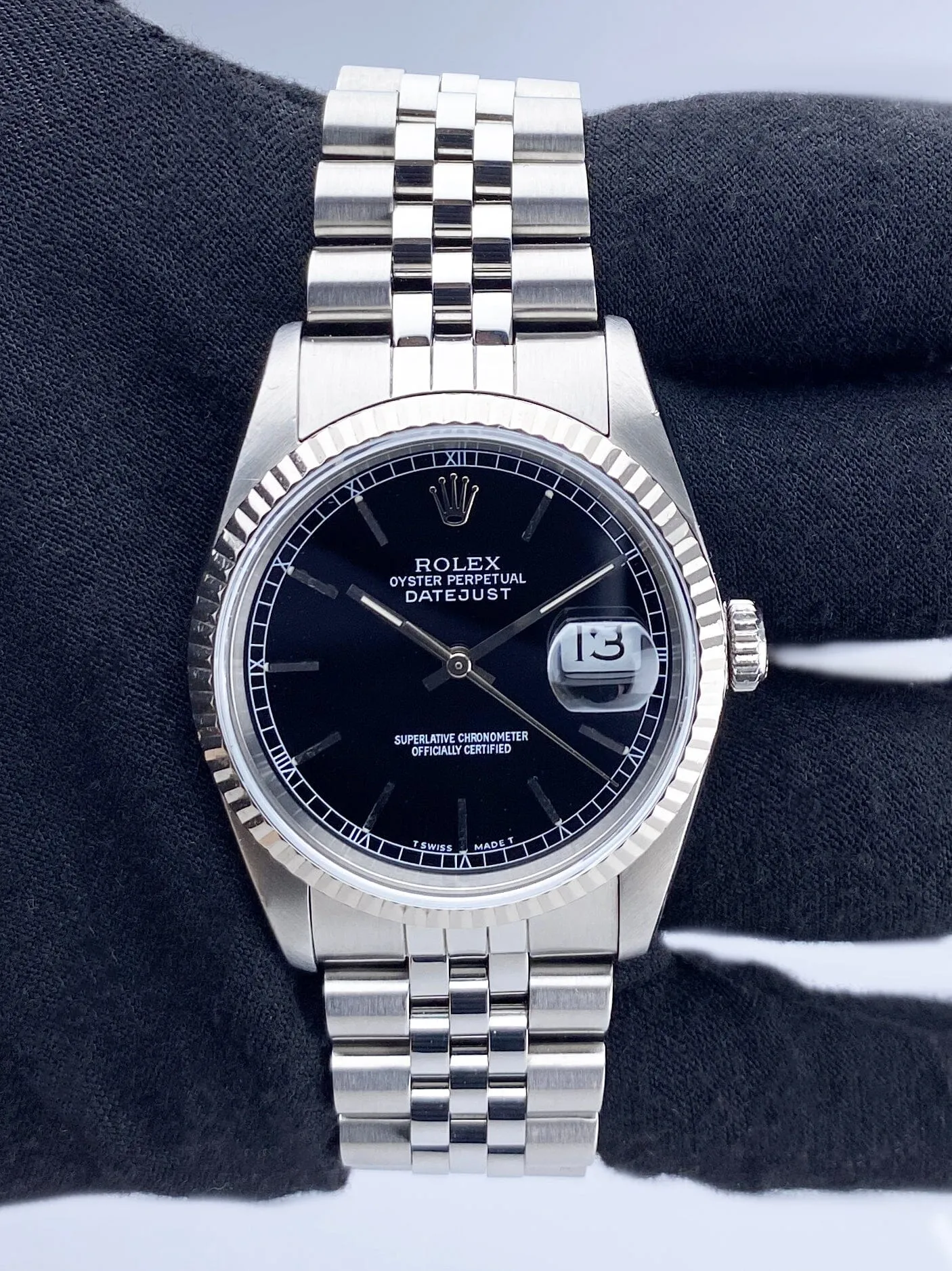 Rolex Datejust 16234 Black Dial Mens Watch