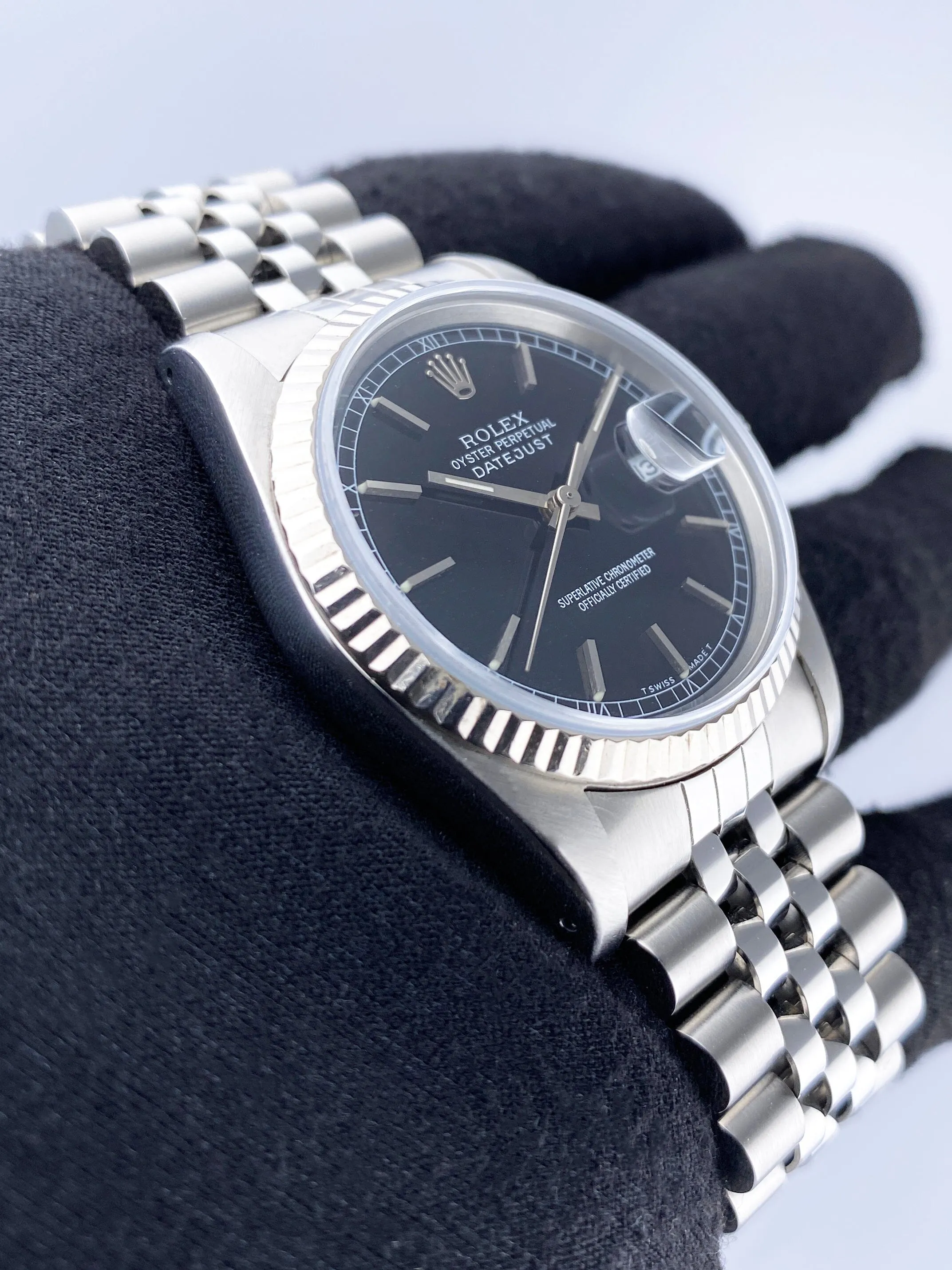 Rolex Datejust 16234 Black Dial Mens Watch