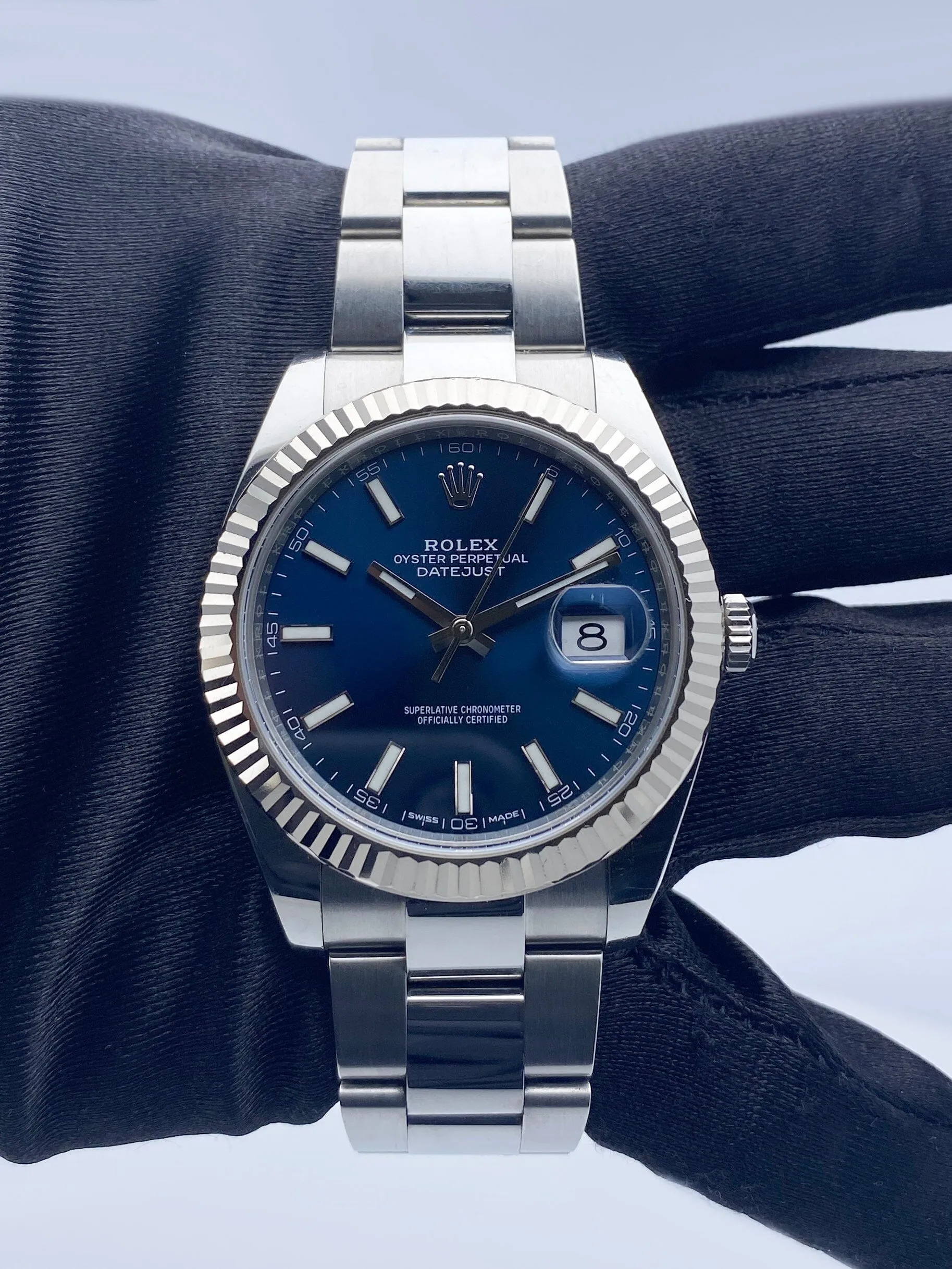 Rolex Datejust 41 126334 Blue Dial Stainless Steel Mens Watch Box Papers