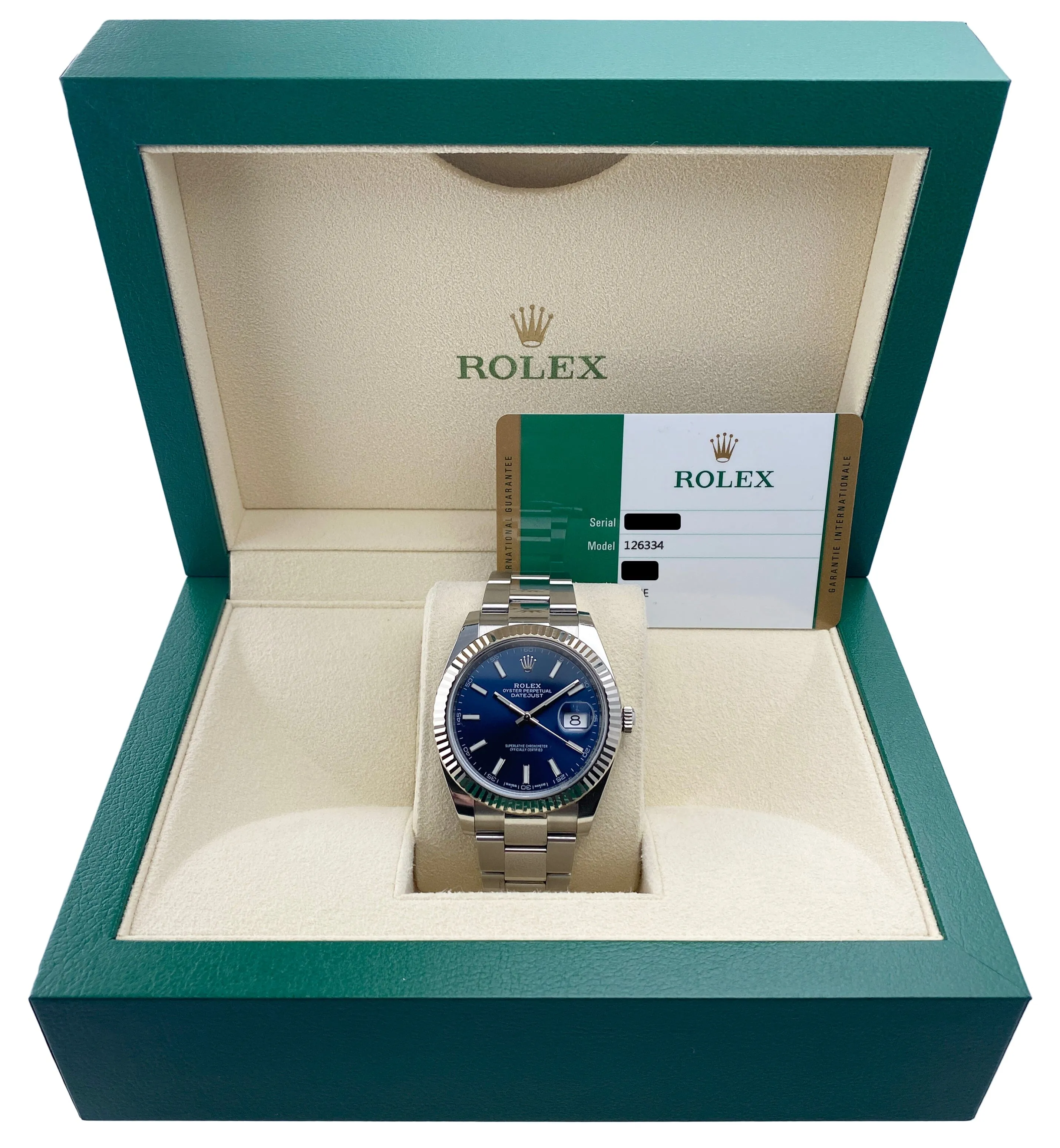 Rolex Datejust 41 126334 Blue Dial Stainless Steel Mens Watch Box Papers