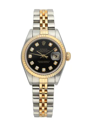 Rolex Datejust 79173 Black Diamond Dial Box Papers