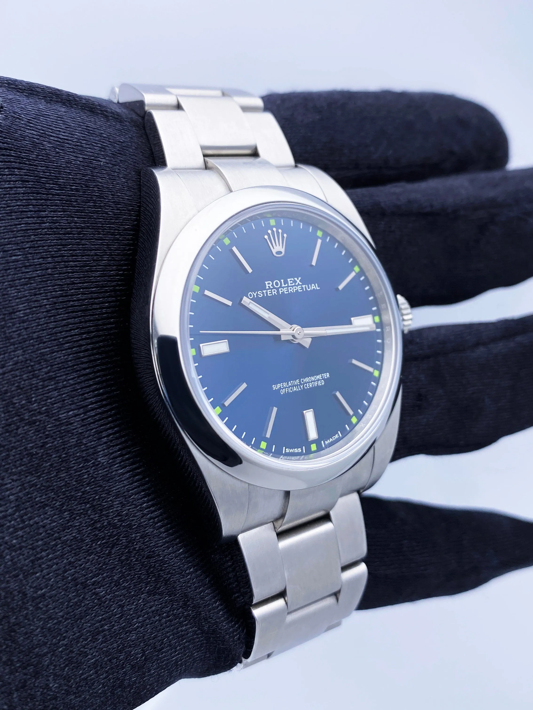 Rolex Oyster Perpetual 114300 Blue Dial Mens Watch