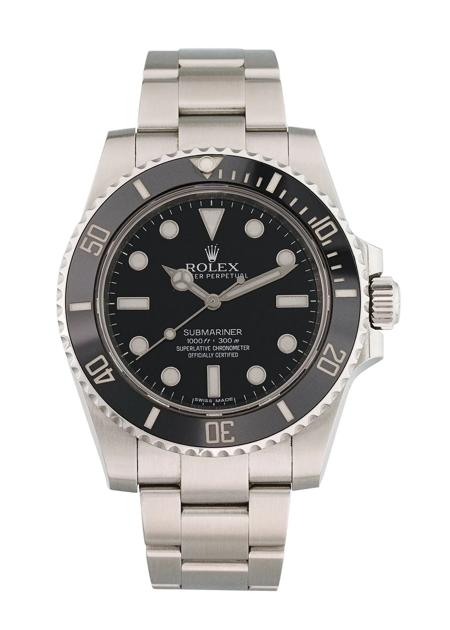 Rolex Submariner No Date 114060 Ceramic Bezel Mens Watch