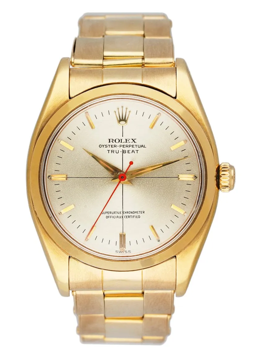Rolex Tru-Beat 6556 18K Yellow Gold Mens Watch