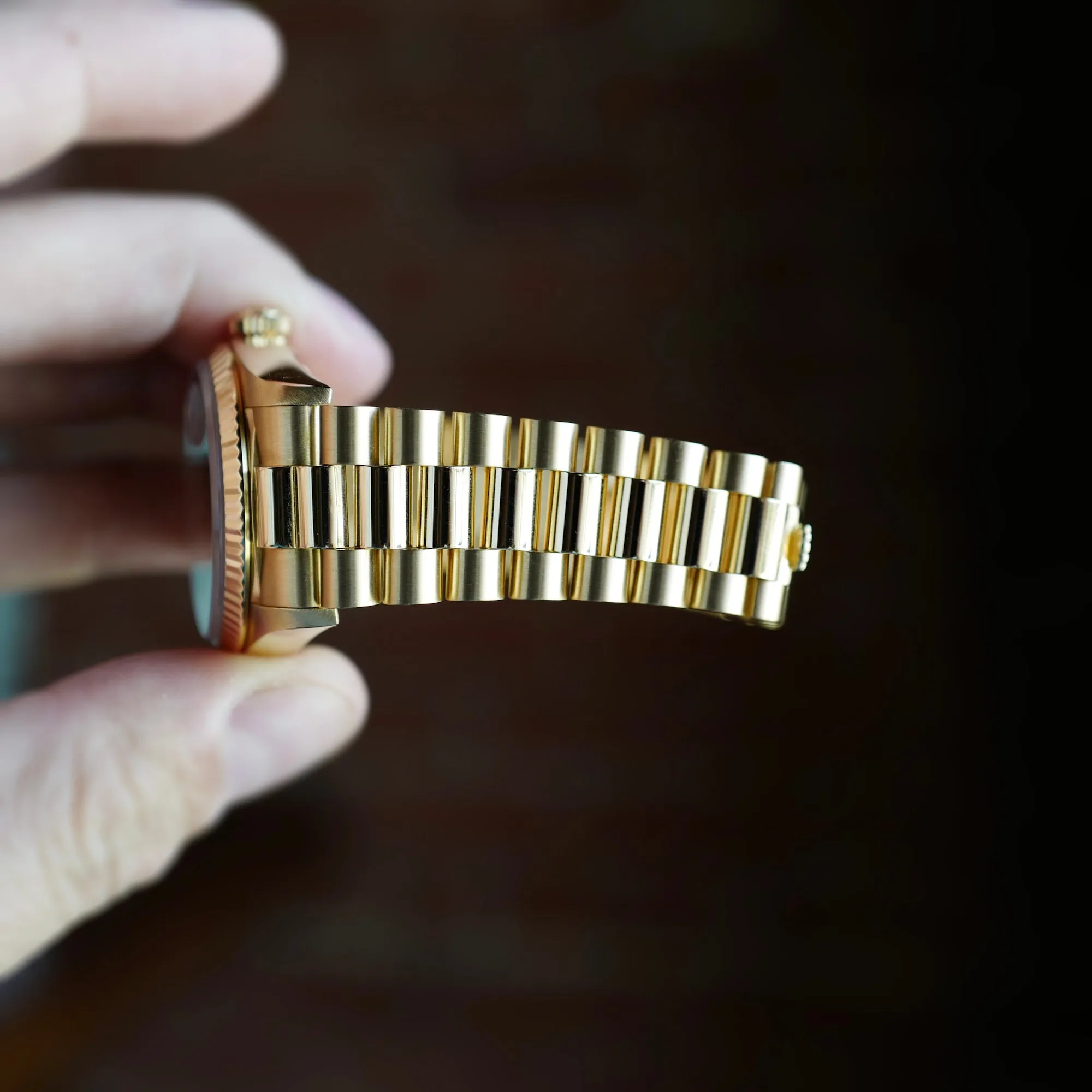 Rolex Yellow Gold Day-Date Watch Ref. 18038 with Pyramid Onyx Dial