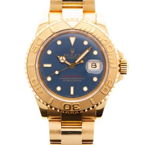Rolex Yellow Gold Yachtmaster Ref. 16628 with Blue Dial