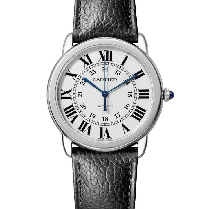 Ronde Solo de Cartier 36 mm Steel Leather Interchangeable Strap Watch