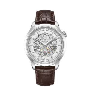 Rotary Steel Gents Automatic Skeleton Watch