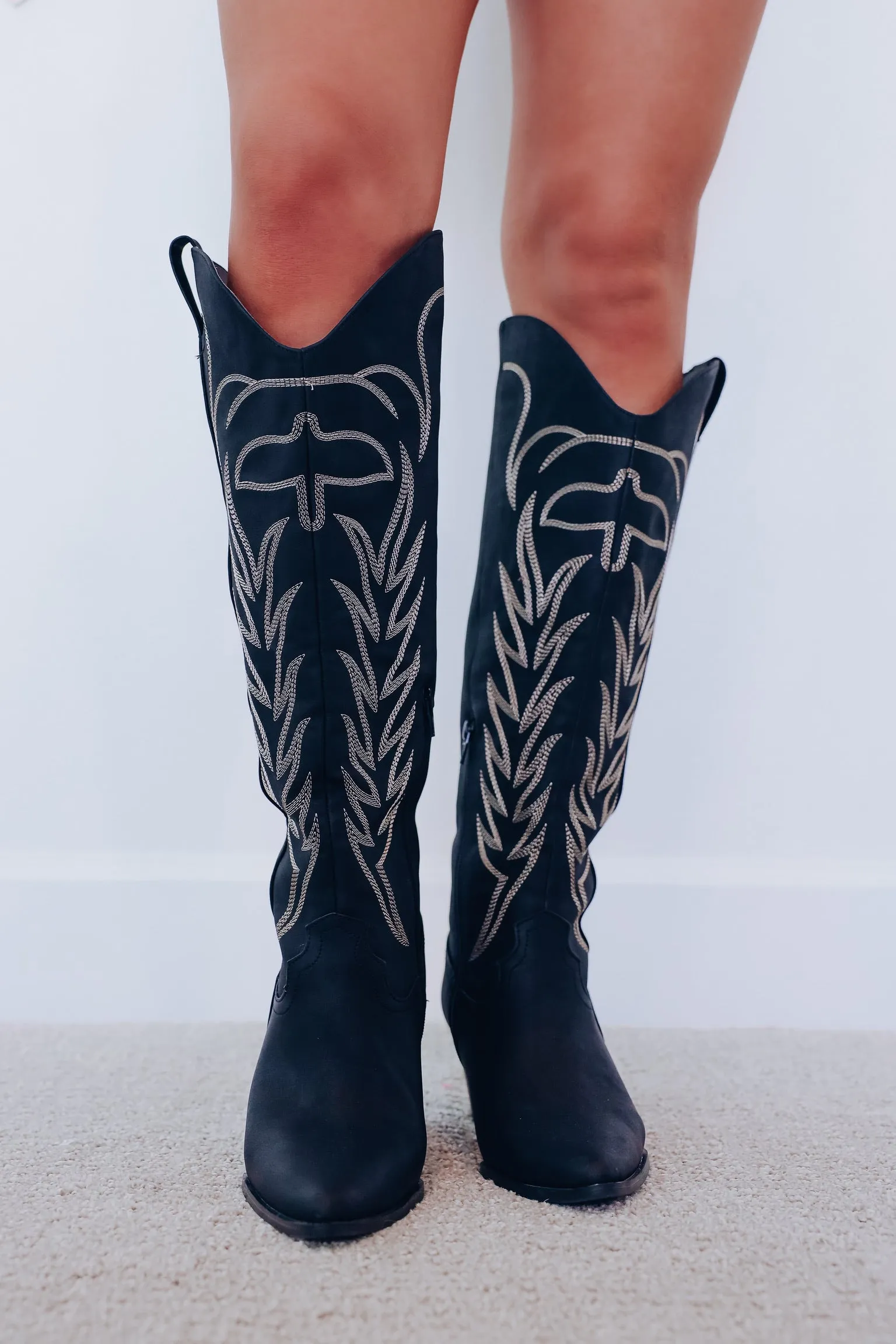 Ruidoso Western Knee High Boots - Black