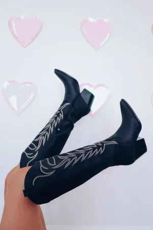 Ruidoso Western Knee High Boots - Black