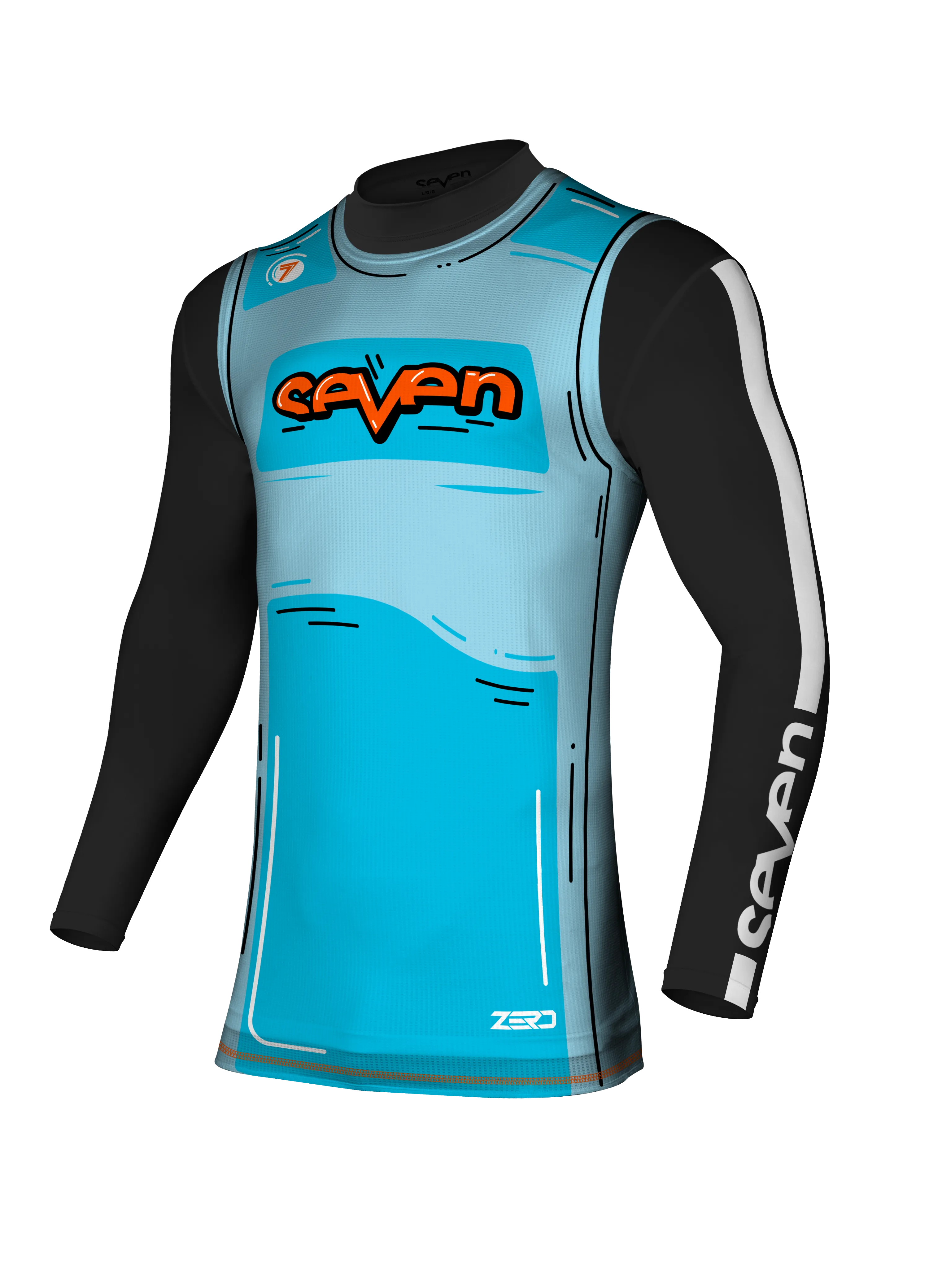 SALES SAMPLE : Seven Zero Hijack Over Jersey (Cyan) (MD)