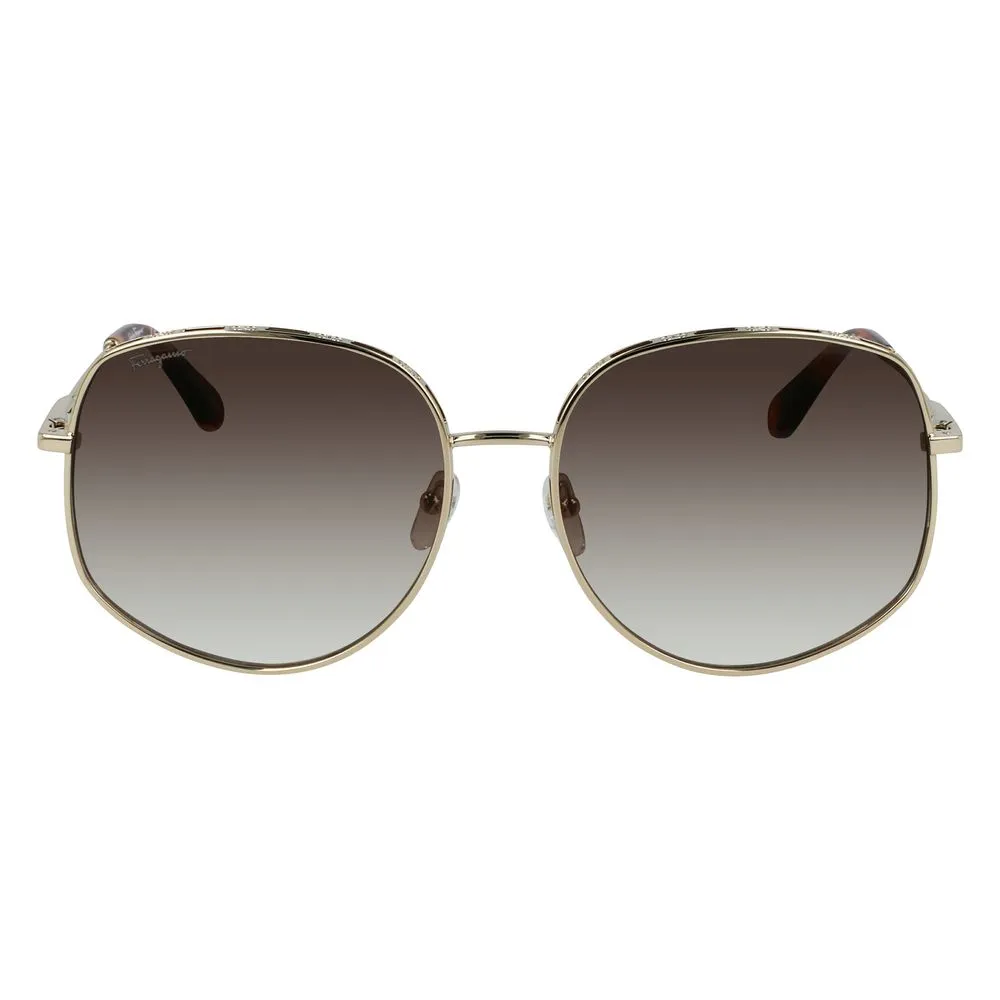 SALVATORE FERRAGAMO SF277S-710 Women Gold Pink Sunglasses Metal Round Eyeglasses