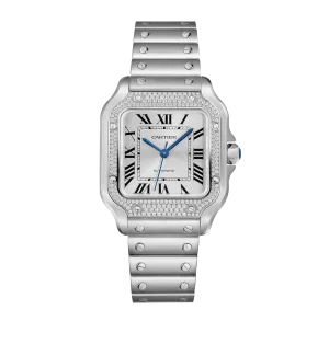 Santos De Cartier Watch with Diamonds