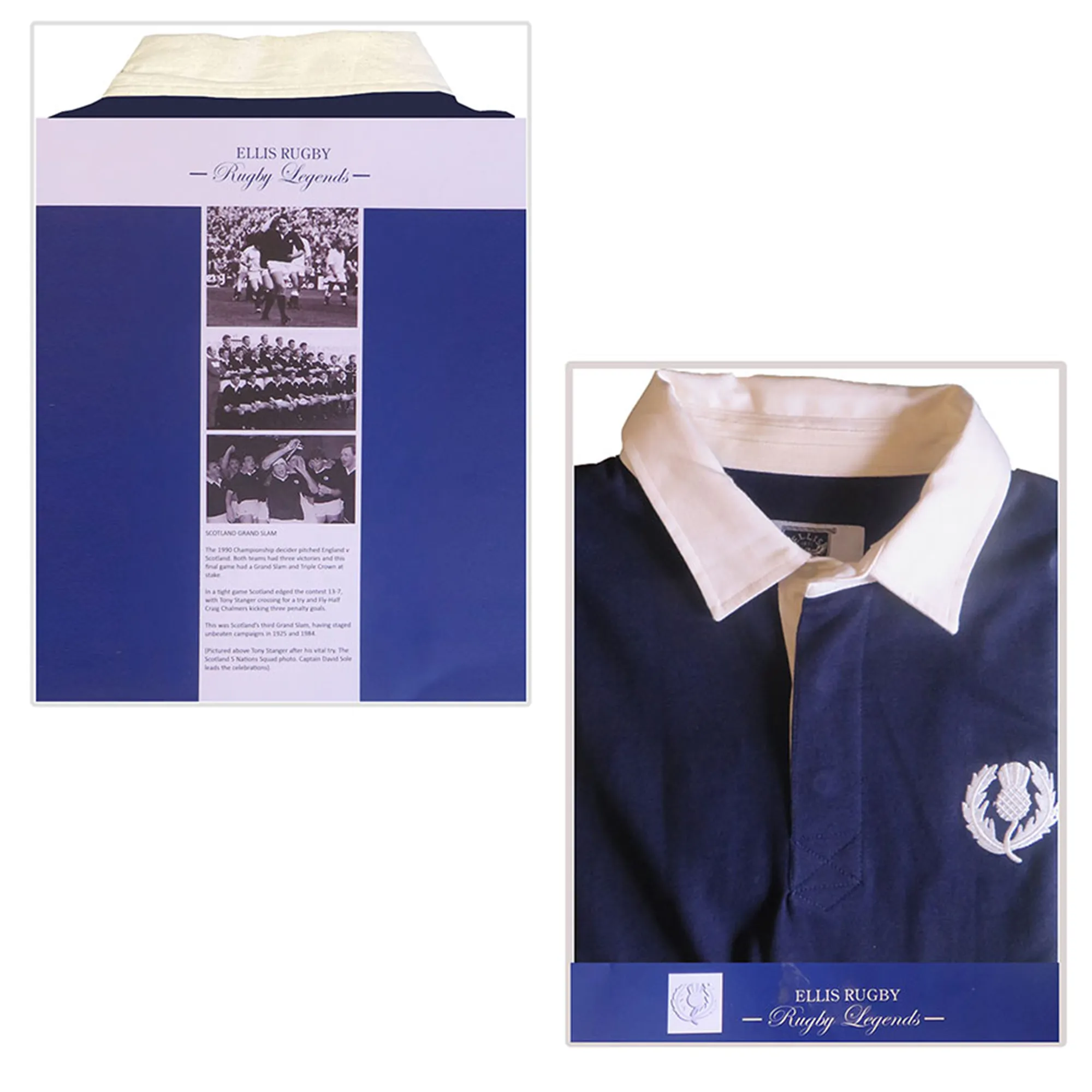 Scotland 1990 Grand Slam Classic Rugby Shirt by Ellis Rugby