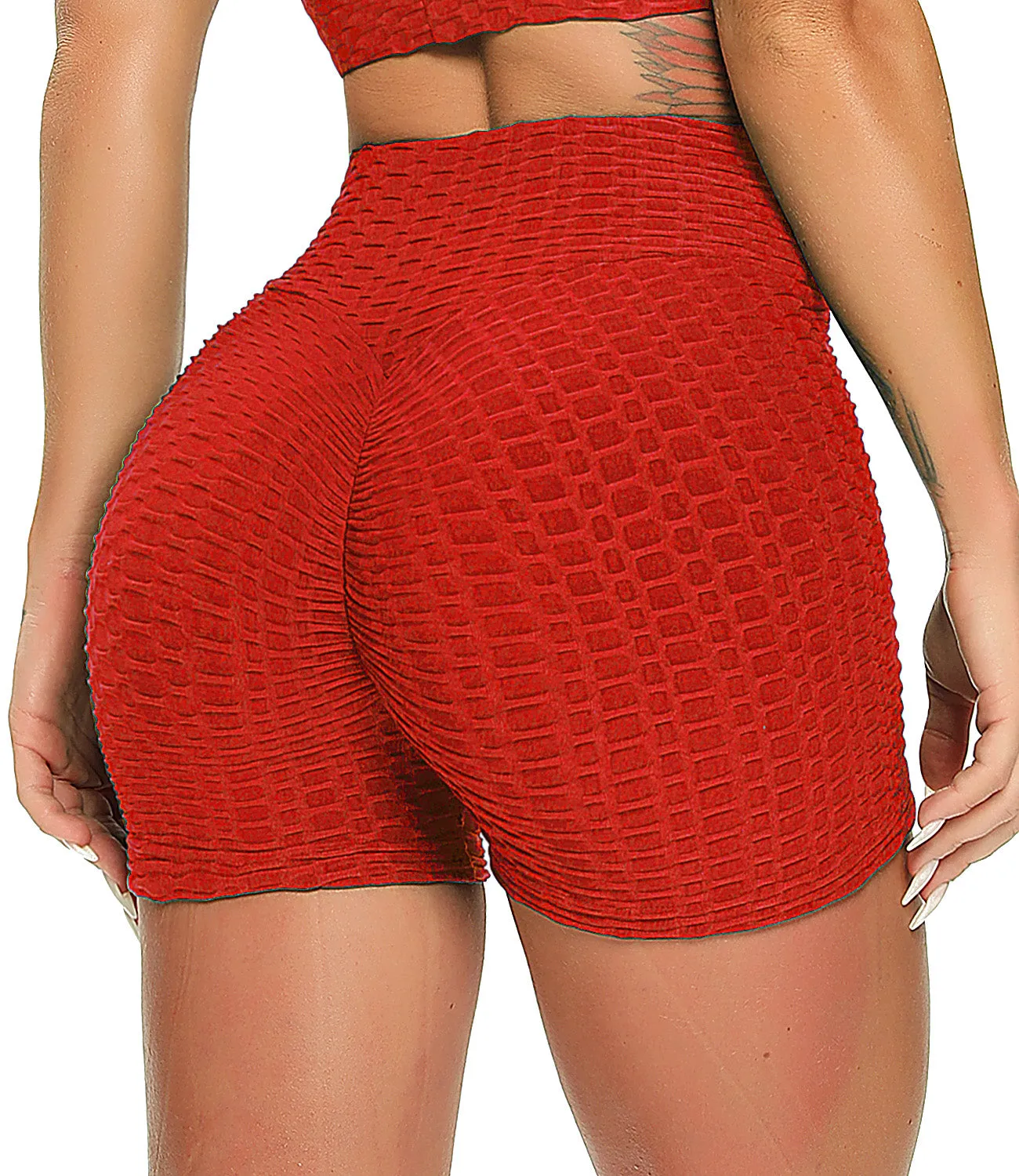 SEASUM Women's High Waist Yoga Shorts Tummy Control Butt Lift Workout