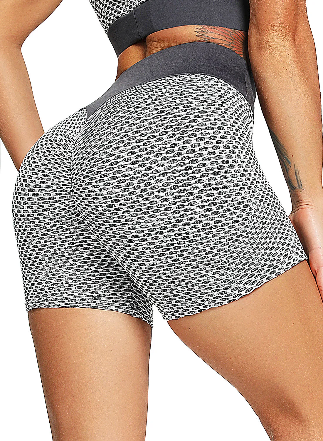 SEASUM Women's High Waist Yoga Shorts Tummy Control Butt Lift Workout