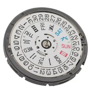 Seiko NH36A Steel Mechanical Automatic Watch Day Date Movement White Date Wheel