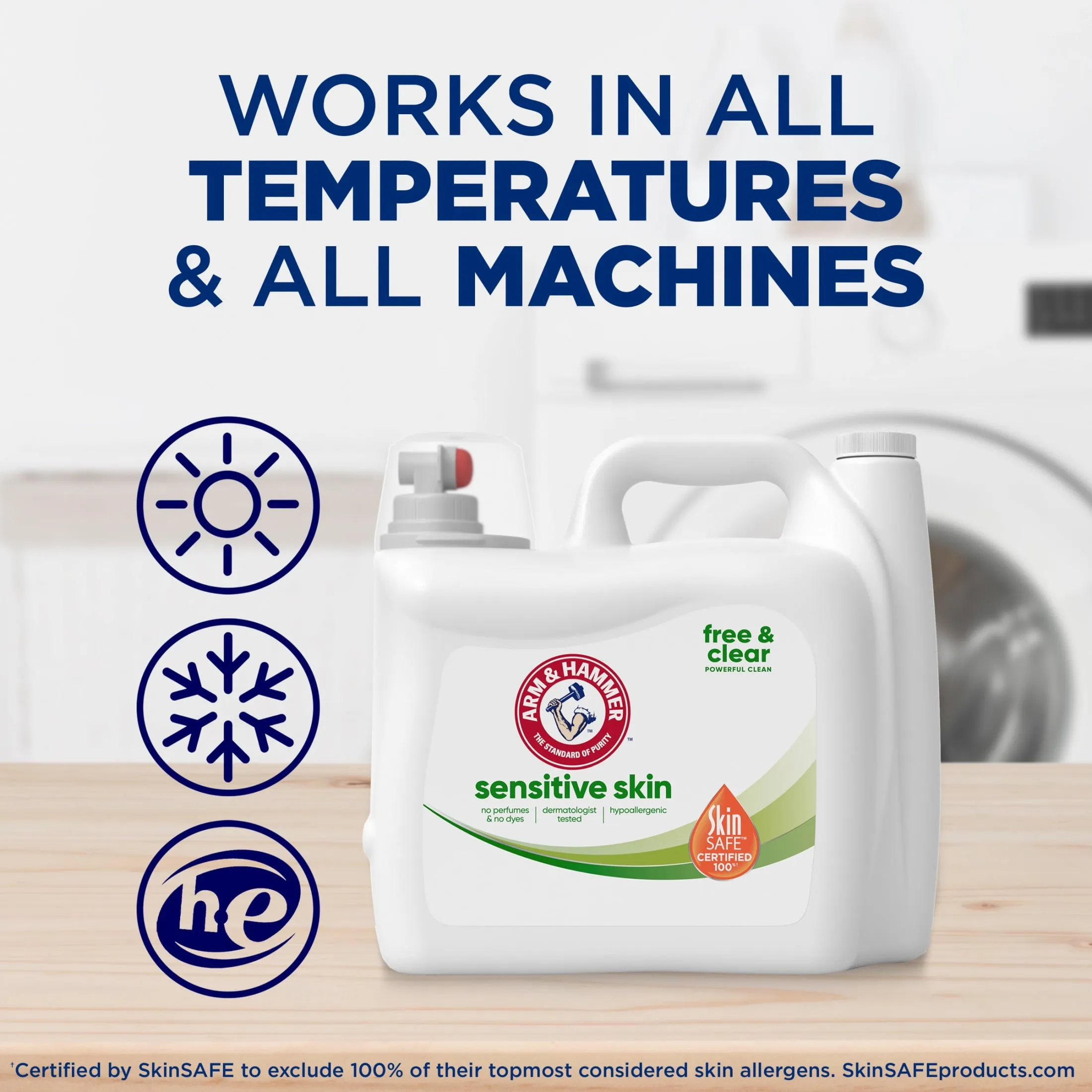 Sensitive Skin Free & Clear Liquid Laundry Detergent Soap, 170 Fl Oz, 170 Loads