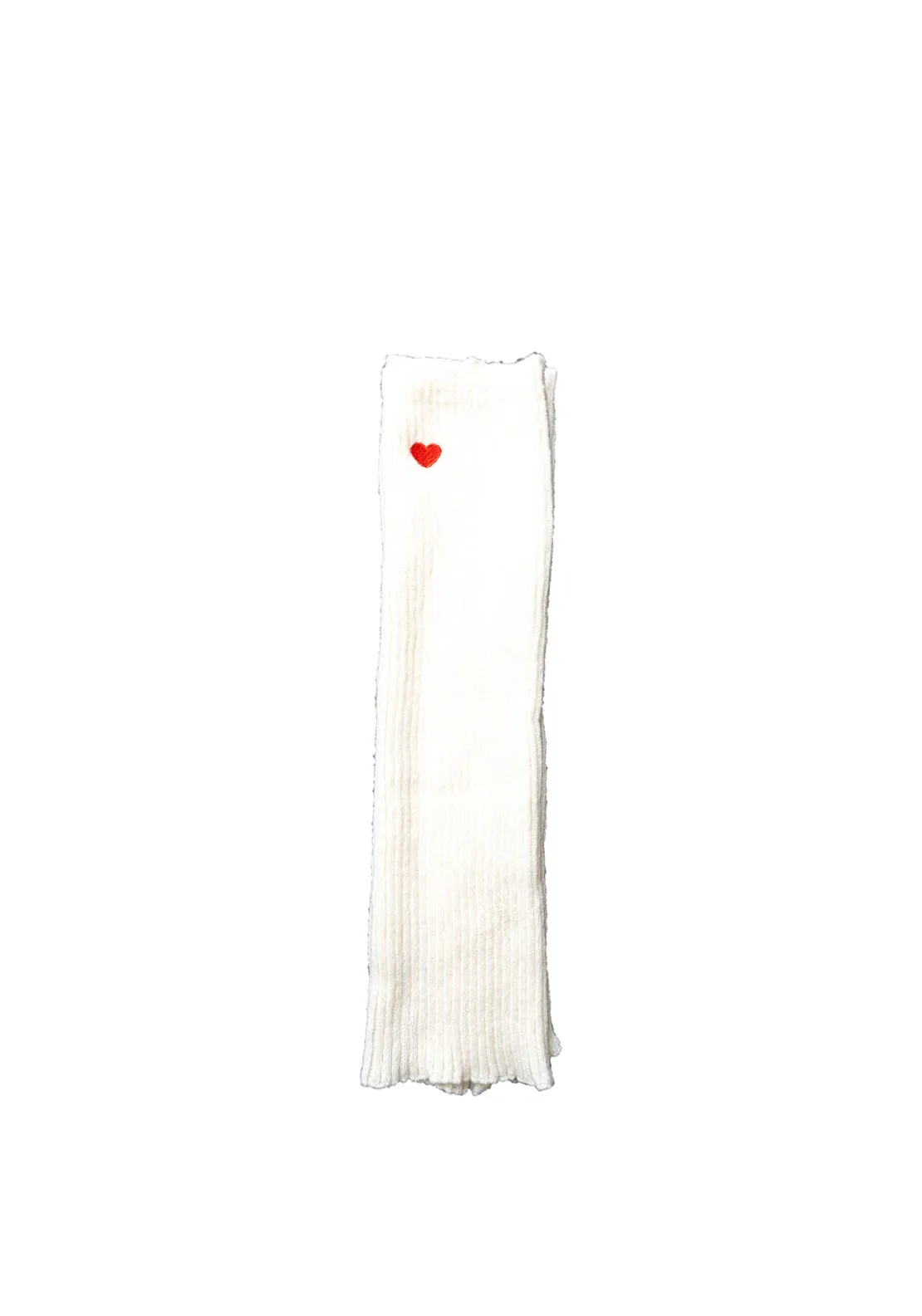 Serafina Collection Heart Print Ribbed Leg Warmers, Cream