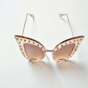 Shady Londyn Cat Eye Trendy Fashion Sunglasses - Gold