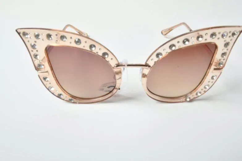 Shady Londyn Cat Eye Trendy Fashion Sunglasses - Gold