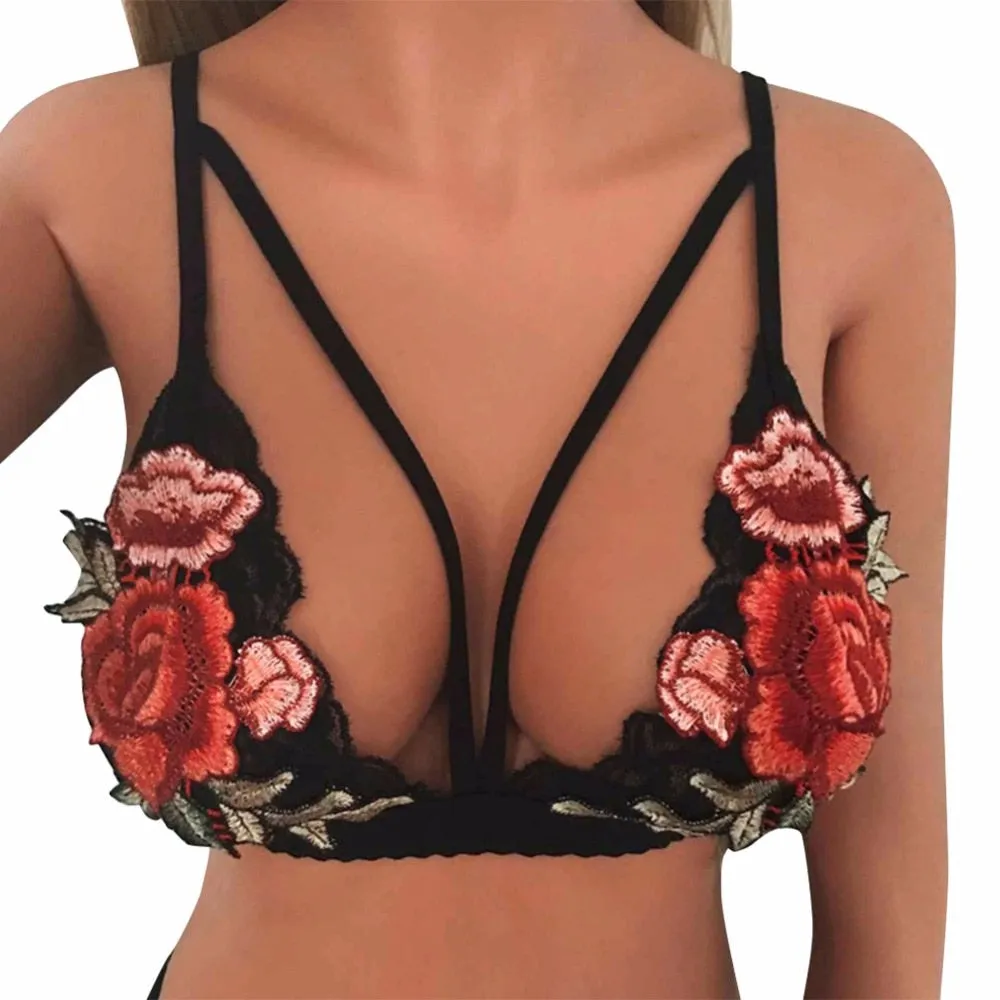Sheer Lace Floral Bralette