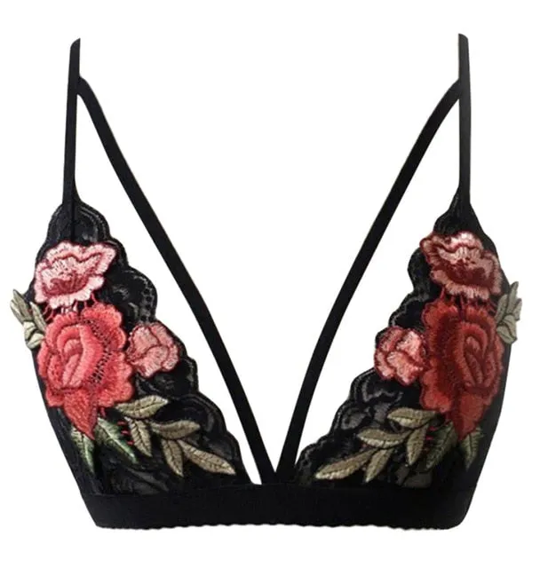 Sheer Lace Floral Bralette