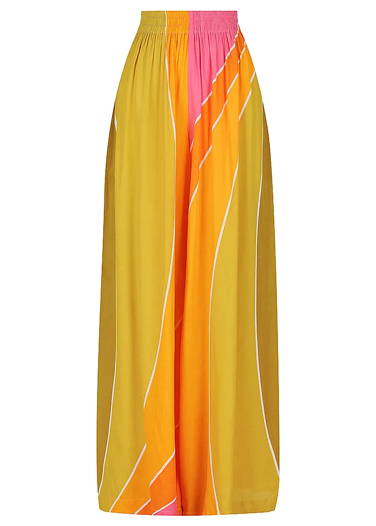 Shirred Shoulder Top | Elasticised Wide Leg Pant