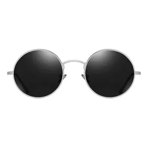 Silver Round Aviator Sunglasses