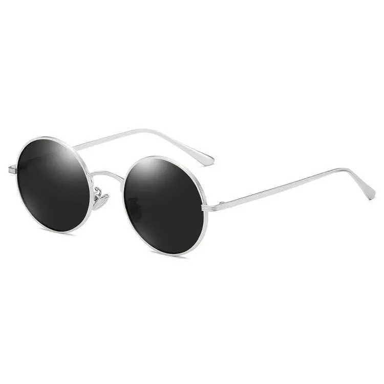 Silver Round Aviator Sunglasses
