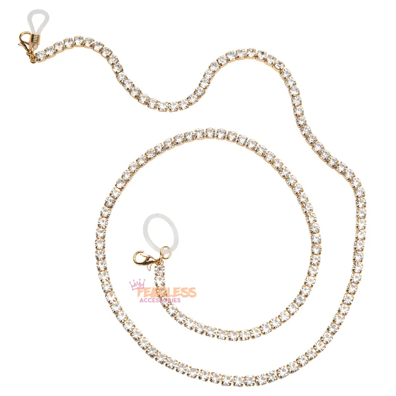 Single Strand Rhinestone Sunglasses Chain (2 Colors)