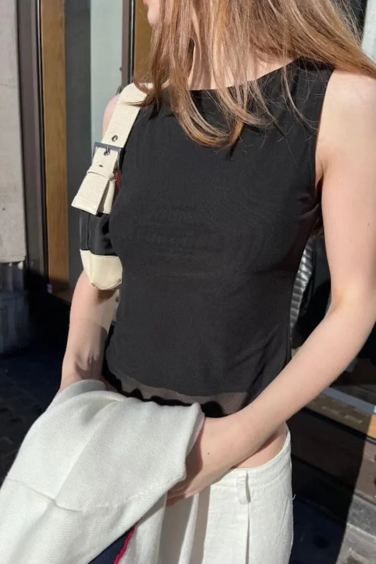Sleeveless Mesh Top