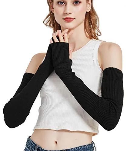 Soft Wool Blend Arm Warmers for Women