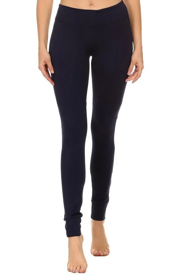 Solid Knit Athletic Mesh Panel Leggings