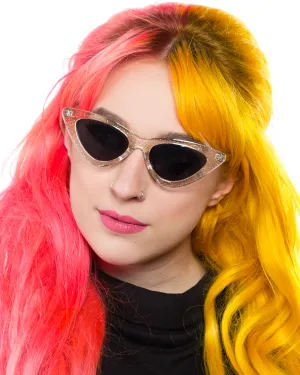 SOURPUSS CAT EYE SUNGLASSES GLITTER