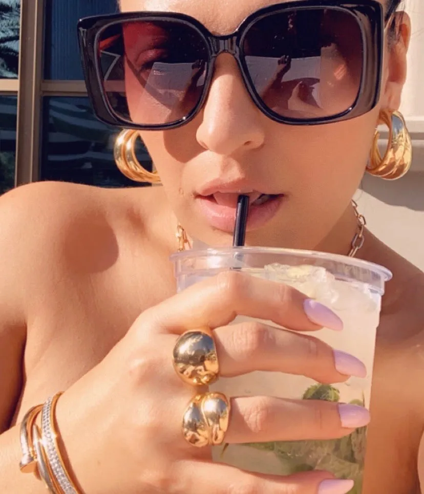 SQUARE OVER SIZED METAL SUNGLASSES