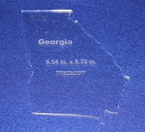 State of Georgia Template 6.54" X 5.75" - Clear ~1/4" Thick Acrylic