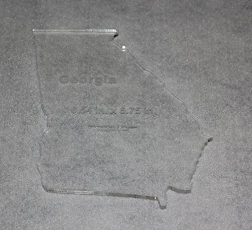 State of Georgia Template 6.54" X 5.75" - Clear ~1/4" Thick Acrylic