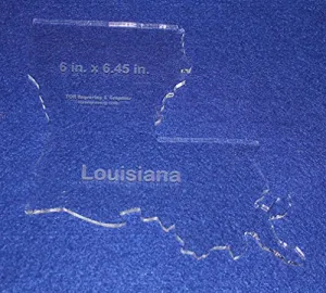 State of Louisiana Template 6" X 5.72" - Clear 1/4" Thick Acrylic