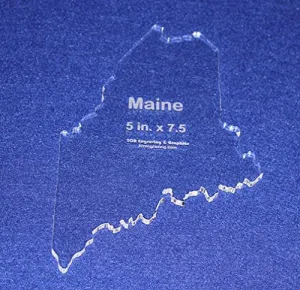 State of Maine Template 5" X 7.5" - Clear ~1/4" Thick Acrylic