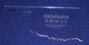 State of Oklahoma Template 6.25" X 3" - Clear ~1/4" Thick Acrylic