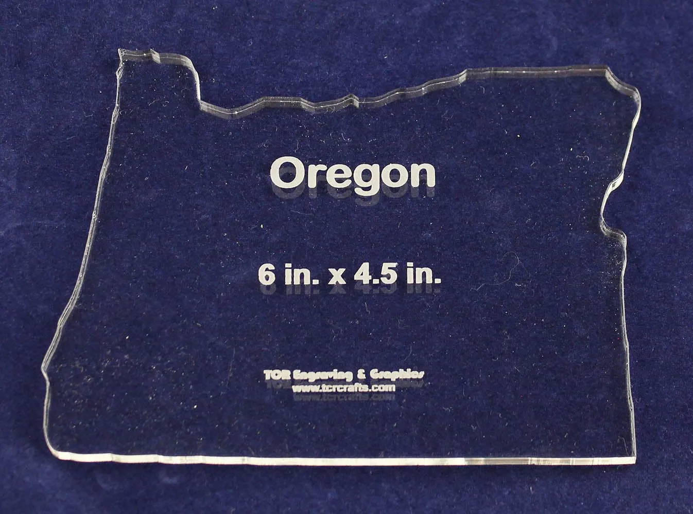 State of Oregon Template 6" X 4.5" - Clear ~1/4" Thick Acrylic
