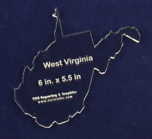 State of West Virginia Template 6" X 5.5" - Clear 1/4" Thick Acrylic