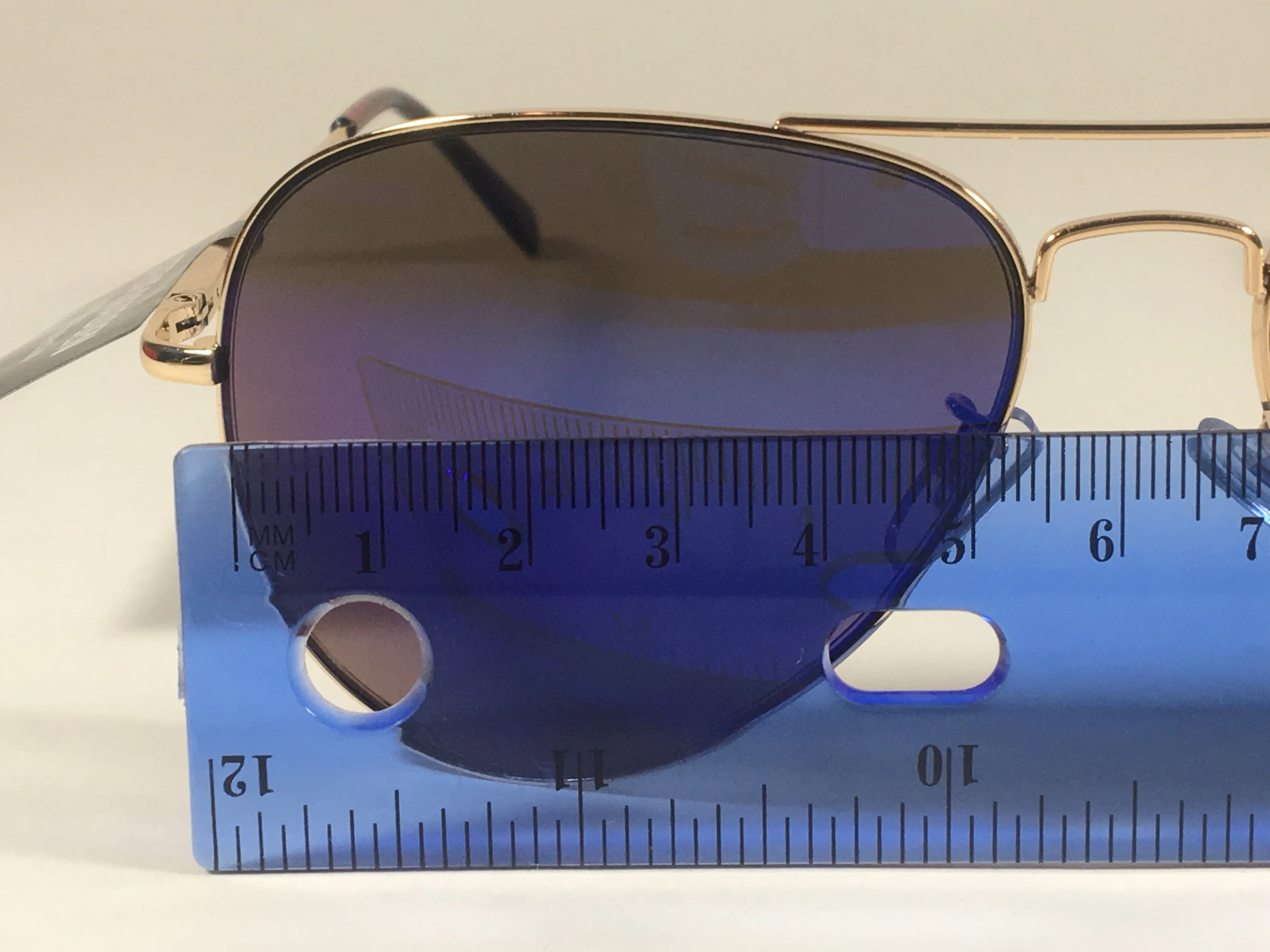 Steve Madden Aviator Pilot Sunglasses Gold Metal Frame Blue Mirror Lens SM472101GLDBL