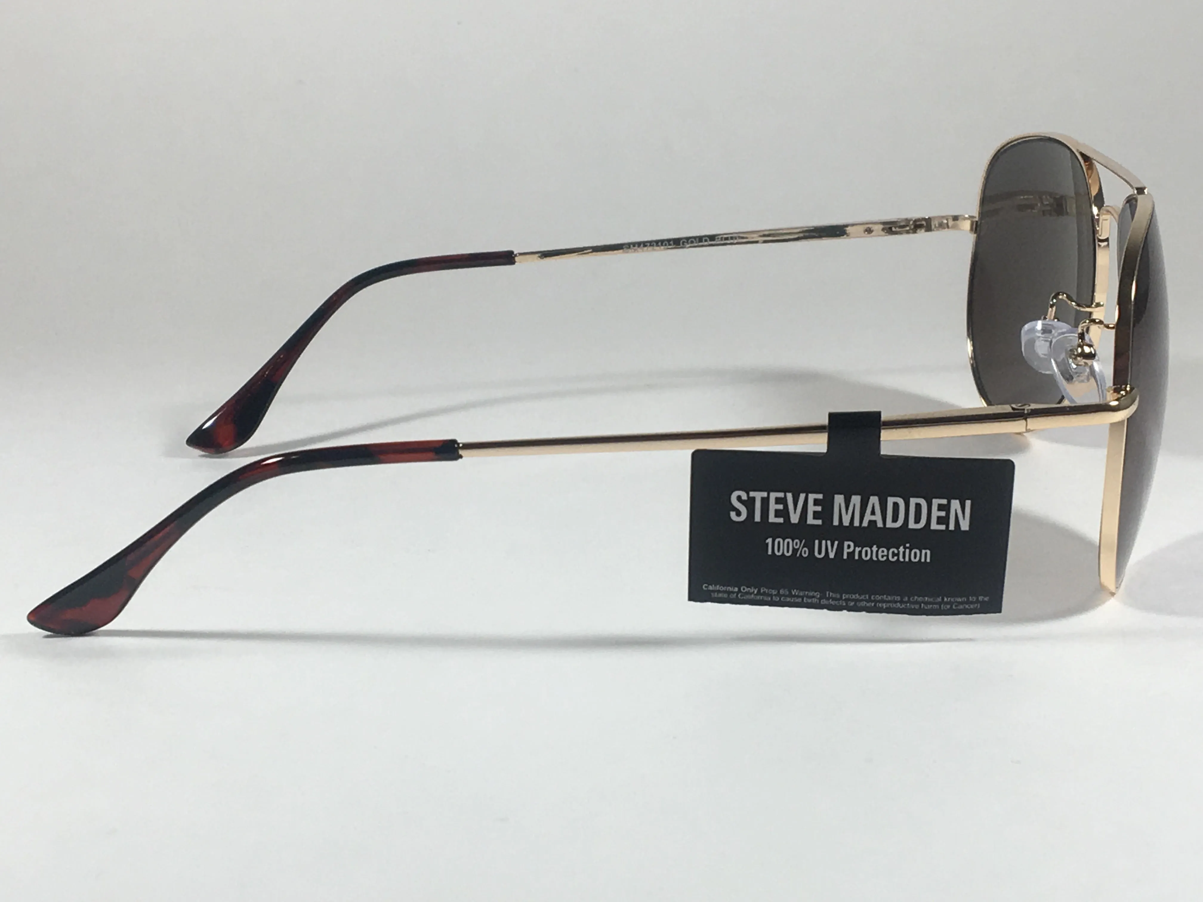 Steve Madden Aviator Pilot Sunglasses Gold Metal Frame Blue Mirror Lens SM472101GLDBL