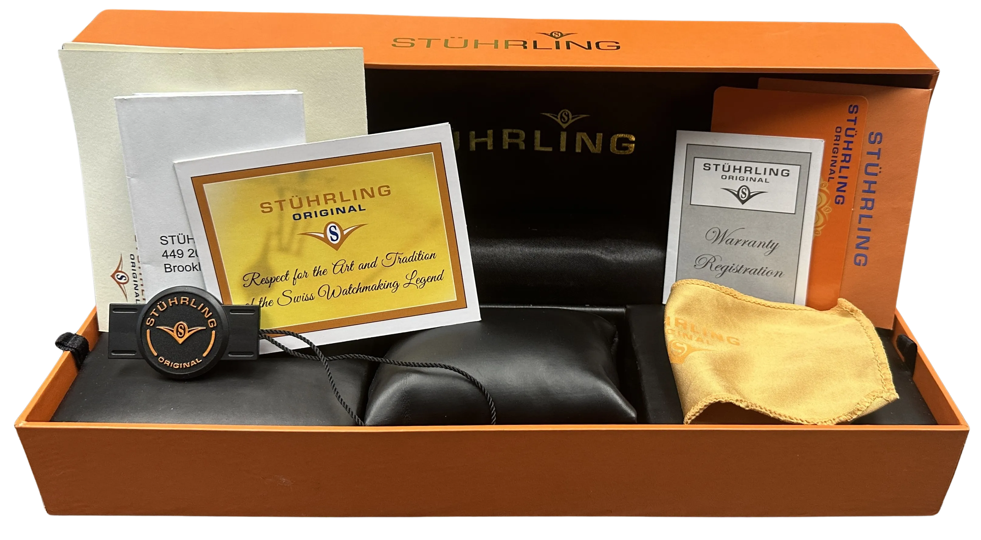 Stuhrling The Pinnacle 47mm Tourbillon PAPERS Black Ceramic LTD Watch BOX