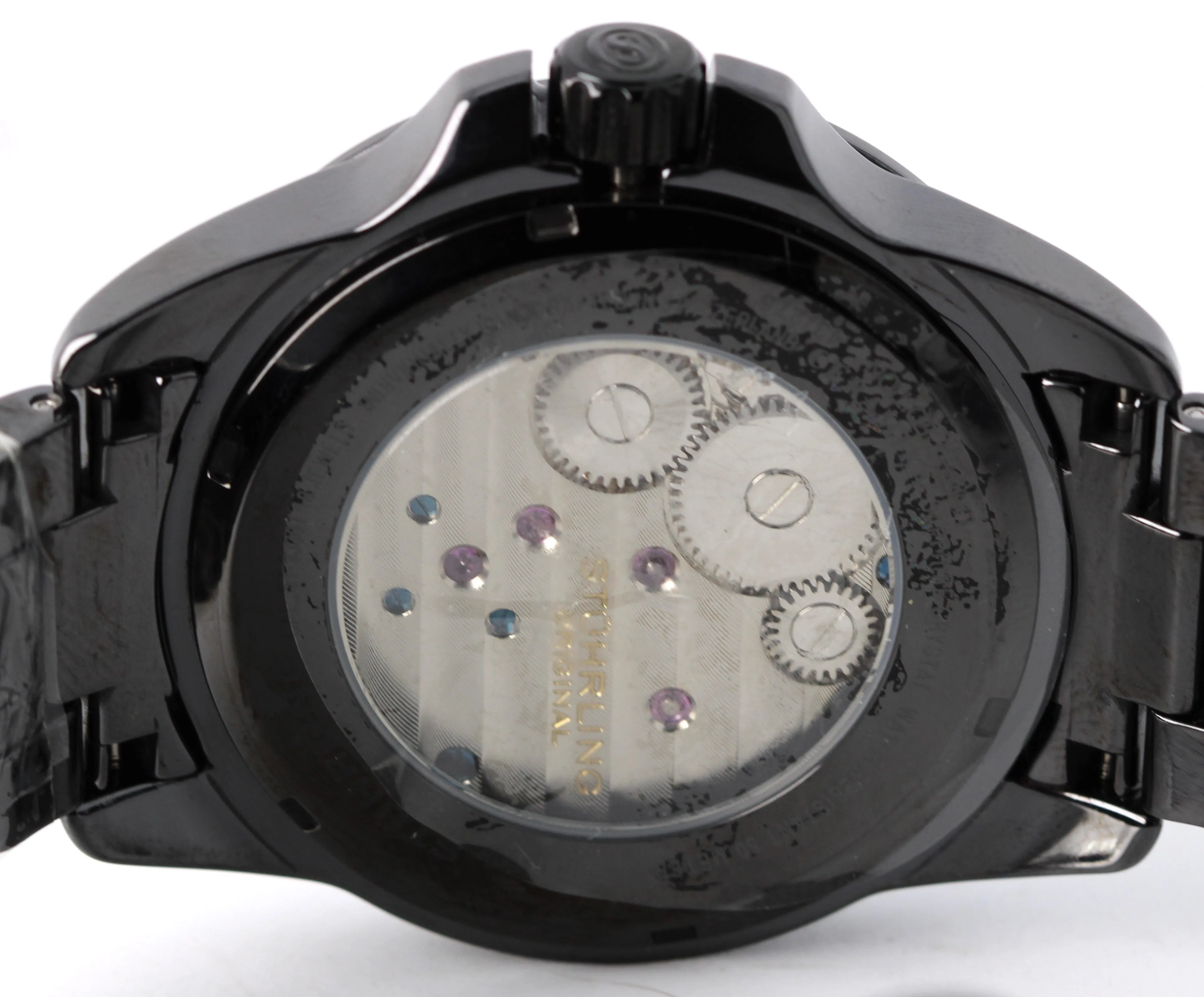 Stuhrling The Pinnacle 47mm Tourbillon PAPERS Black Ceramic LTD Watch BOX
