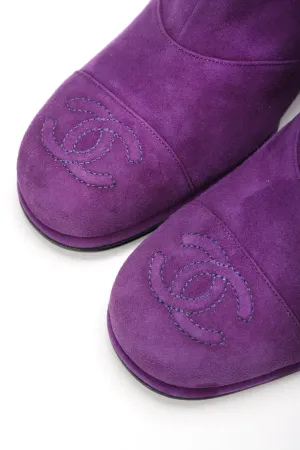 Suede Cap Toe Ankle Boots
